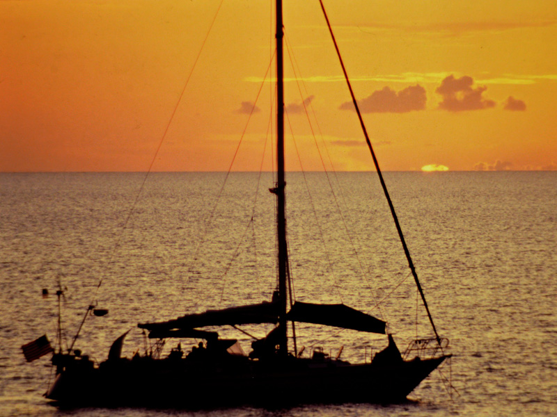 sunset with boat